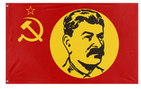 A mockup of the custom flag 'Stalin Flag' on a white background