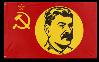 A mockup of the custom flag 'Stalin Flag' on a white background