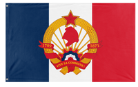 A mockup of the custom flag 'Socialist France Flag' on a white background