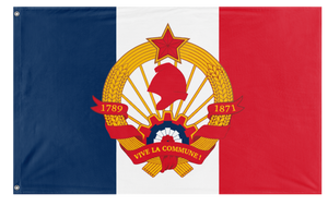 A mockup of the custom flag 'Socialist France Flag' on a white background