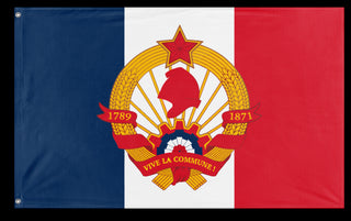 A mockup of the custom flag 'Socialist France Flag' on a white background