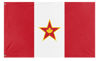 A mockup of the custom flag 'Socialist Canada Flag' on a white background