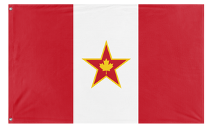 A mockup of the custom flag 'Socialist Canada Flag' on a white background