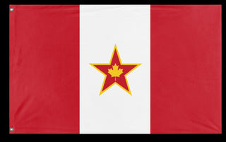 A mockup of the custom flag 'Socialist Canada Flag' on a white background