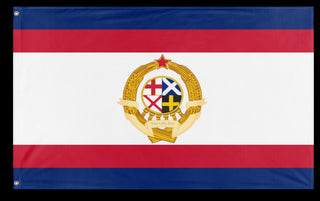 A mockup of the custom flag 'Socialist UK Flag' on a white background