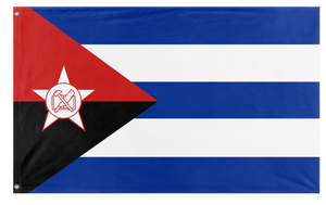 A mockup of the custom flag 'Socialist Cuba Flag' on a white background