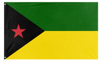 A mockup of the custom flag 'Socialist South Africa Flag' on a white background