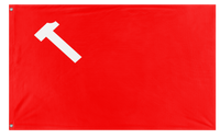 A mockup of the custom flag 'Socialist Sweden Flag' on a white background