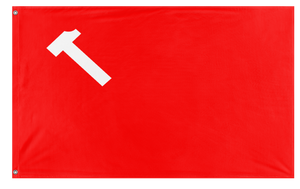 A mockup of the custom flag 'Socialist Sweden Flag' on a white background