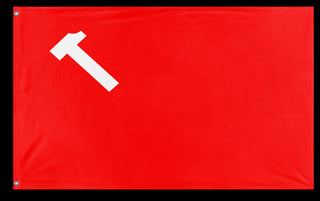 A mockup of the custom flag 'Socialist Sweden Flag' on a white background