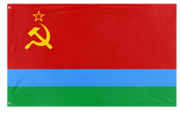 A mockup of the custom flag 'Socialist Finland Flag' on a white background