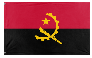 A mockup of the custom flag 'Socialist Angola Flag' on a white background