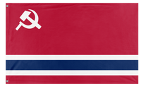 A mockup of the custom flag 'Socialist Norway Flag' on a white background