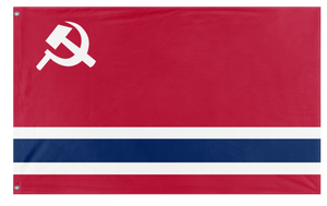 A mockup of the custom flag 'Socialist Norway Flag' on a white background