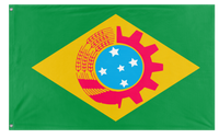 A mockup of the custom flag 'Socialist Brazil Flag' on a white background