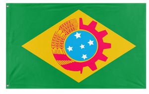 A mockup of the custom flag 'Socialist Brazil Flag' on a white background