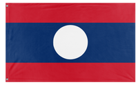 A mockup of the custom flag 'Socialist Laos Flag' on a white background