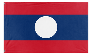 A mockup of the custom flag 'Socialist Laos Flag' on a white background