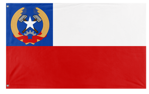 A mockup of the custom flag 'Socialist Chile Flag' on a white background