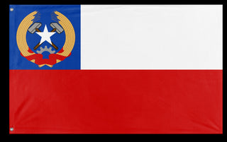 A mockup of the custom flag 'Socialist Chile Flag' on a white background