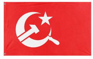 A mockup of the custom flag 'Socialist Turkey Flag' on a white background