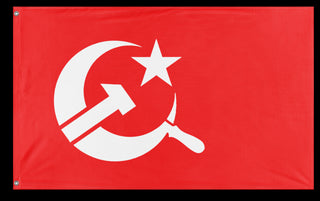 A mockup of the custom flag 'Socialist Turkey Flag' on a white background