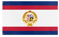 A mockup of the custom flag 'Socialist United Kingdom Flag' on a white background