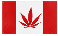 A mockup of the custom flag 'Canada Weed Flag' on a white background