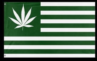 A mockup of the custom flag 'United States Weed Flag' on a white background