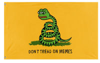 A mockup of the custom flag 'Don't Tread On Memes Flag' on a white background