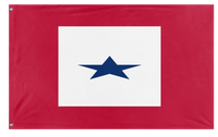 A mockup of the custom flag 'Flag in support of active duty flag' on a white background
