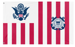 A mockup of the custom flag 'US Coast Guard Flag' on a white background