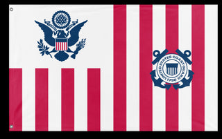 A mockup of the custom flag 'US Coast Guard Flag' on a white background