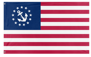 A mockup of the custom flag 'United States Yacht Flag' on a white background