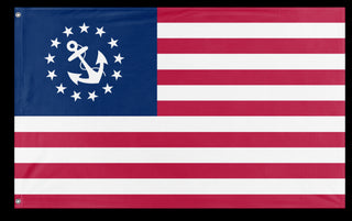 A mockup of the custom flag 'United States Yacht Flag' on a white background