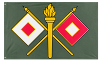 A mockup of the custom flag 'US Army Signal Corps Flag' on a white background