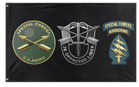 A mockup of the custom flag 'US Army Special Forces Branch flag' on a white background
