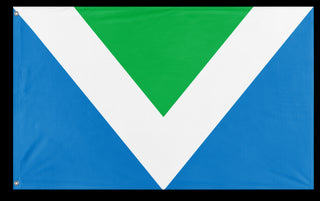 A mockup of the custom flag 'International Vegan Flag' on a white background