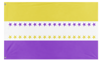 A mockup of the custom flag 'Women's Suffrage Victory Flag' on a white background