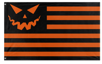A mockup of the custom flag 'Halloween Flag' on a white background