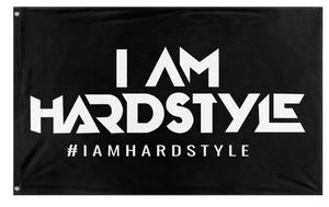 A mockup of the custom flag 'Hardstyle Flag' on a white background