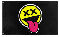 A mockup of the custom flag 'Hardstyle Smile Rave Flag' on a white background