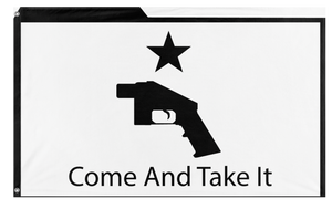 A mockup of the custom flag 'Ghost Gun Flag' on a white background