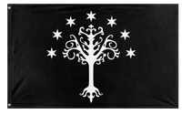 A mockup of the custom flag 'Flag of Gondor flag' on a white background