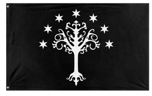A mockup of the custom flag 'Flag of Gondor flag' on a white background