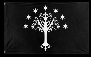 A mockup of the custom flag 'Flag of Gondor flag' on a white background