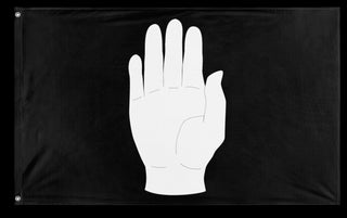 A mockup of the custom flag 'Flag of Isengard flag' on a white background