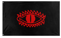 A mockup of the custom flag 'Flag of Mordor flag' on a white background