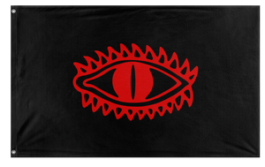A mockup of the custom flag 'Flag of Mordor flag' on a white background
