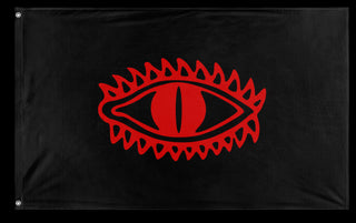 A mockup of the custom flag 'Flag of Mordor flag' on a white background